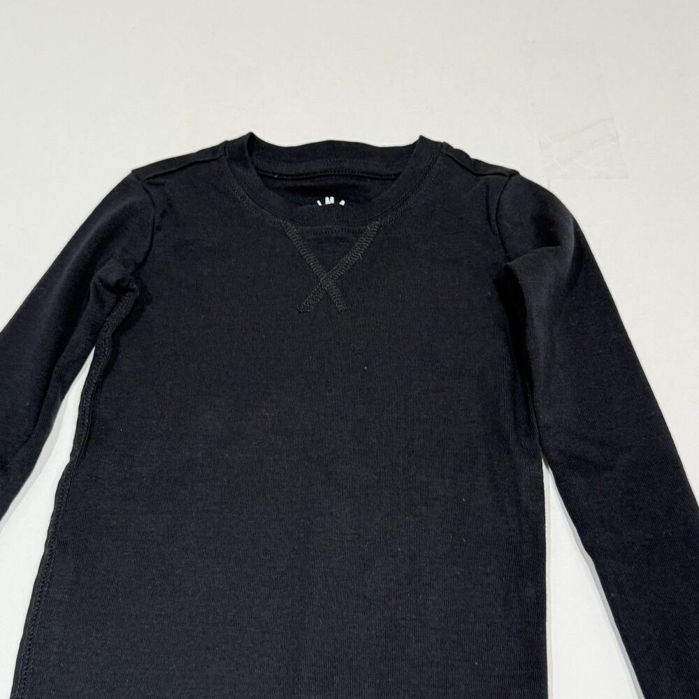 Primary Kids Size 4-5 Pajama Shirt Black Long Sleeve Organic Cotton Unisex